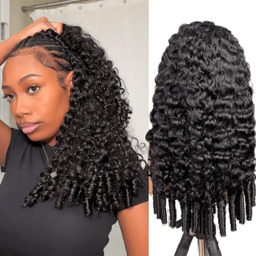 OWNROSE Half Wig Human Hair Burmese Curly Wig Human Hair...