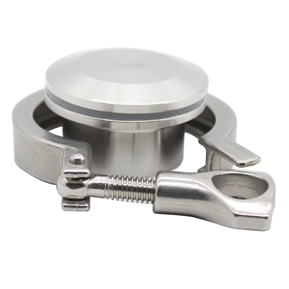 Ghiera a tre morsetti da 45 mm saldata stampata in acciaio inossidabile SS304 64 + tappo terminale + morsetto a + guarnizione in silicone PIUHRKLEVD