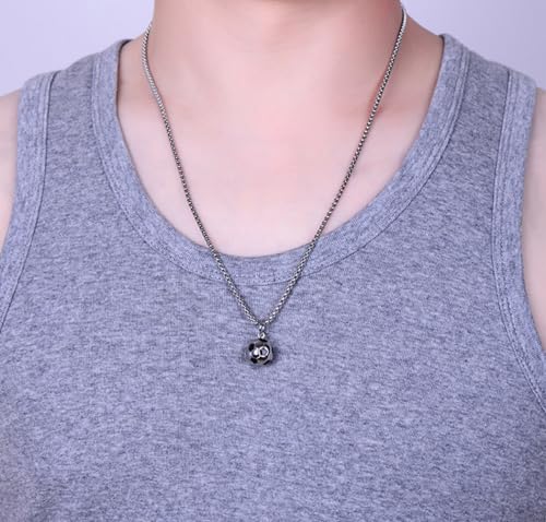 Rnivida 3D Soccer Necklace - Solid Stainless Steel Ball Pendant for Fans Team Jewelry Gift4