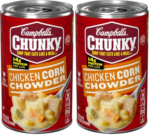 Image of Campbell's Chunky Soup, Chicken Corn Chowder Soup, 18.8 Oz Can (Pack of 2)