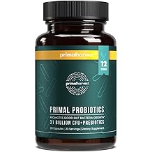 Primal Harvest Probiotics for Women &amp; Men Daily Probiotic Supplement with 12 Strains for Gut &amp; Digestive Health 30 Capsules