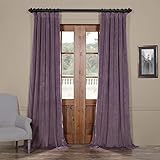 IYUEGO Pinch Pleat Solid Velvet Lining 90% Blackout Curtain Thermal Insulated Patio Door Curtain Panel Drape For Traverse Rod and Track, Fresh Violet 52W x 84L Inch (set of 1 Panel)