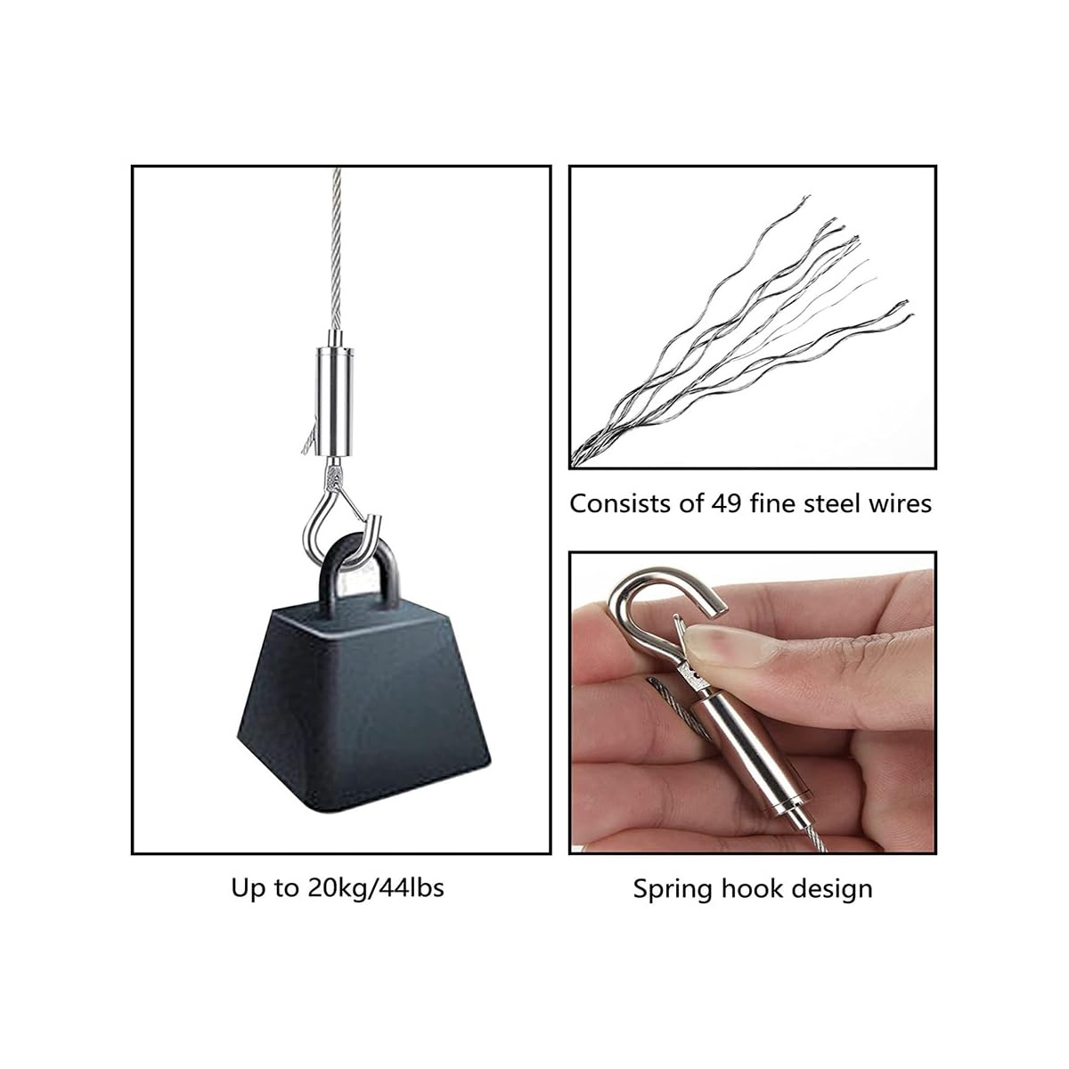 Wiring Connecting Terminals - 6PCS Adjustable Picture Hanging Wire,2M X1.5mm Picture Wire with Hook, Stainless Steel Picture Wire Hanging Kit