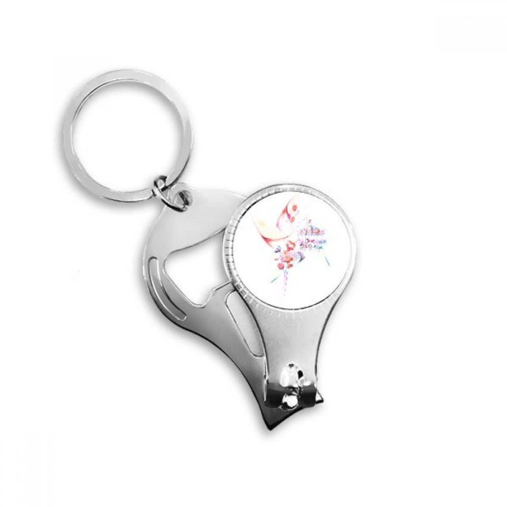Porte-clés cadeau aquarelle carrousel avec coupe-ongles utile