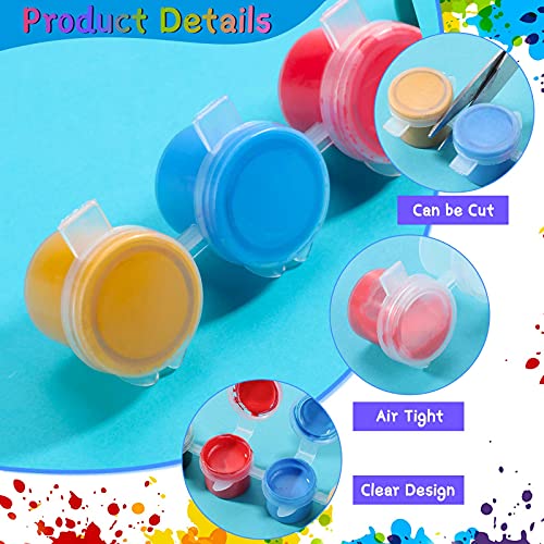 200 Strips/ 1200 Pots Mini Paint Strips Empty Paint Cups Clear Plastic