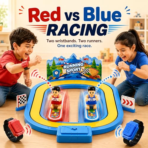 Image of Homero Wireless Motion Sensor Racing Game Toy Set | Gesture Control Running Track Board Game for Kids | 2 Player Interactive Sensor Race Game with Wristband | Birthday Gift for Boys & Girls