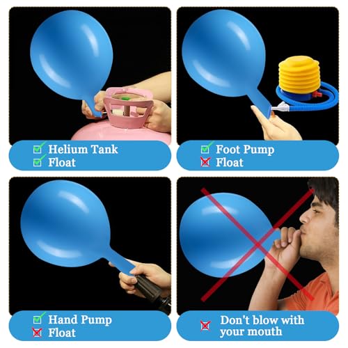 Image of Gejoy 24 Pcs Pool Giant Balloons 36 /24 /18 Inch Jumbo Large Big Latex Balloons Bulk with Ribbon for Pool Decorations Garland Arch Wedding Birthday Supply, Needs to Be Filled with Helium(Blue,Gray)