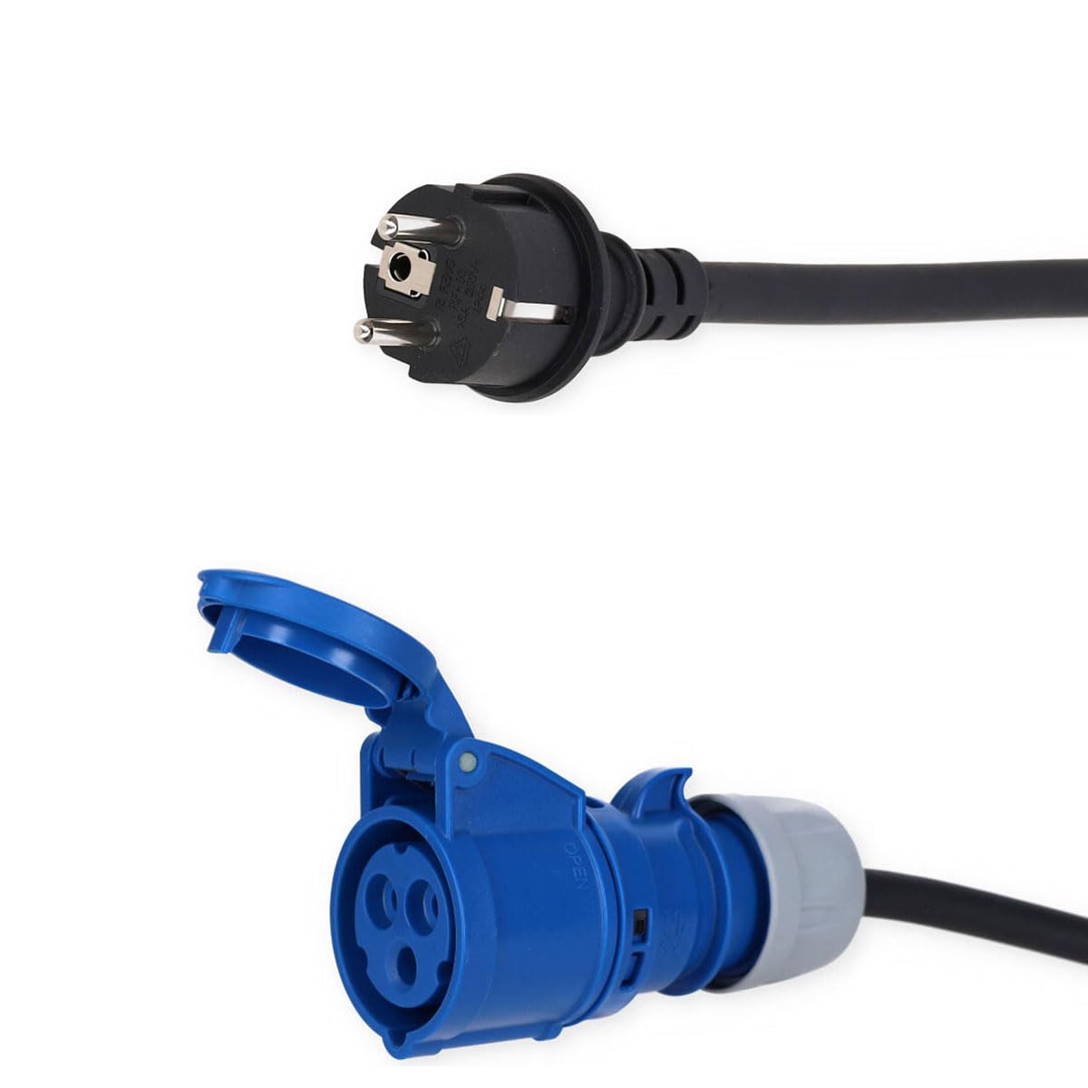 VoltMade Basic Adapterkabel CEE-Schuko/Schuko-CEE, 40cm, 2er-Set