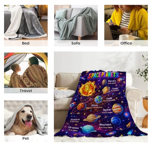 Space Planet Blanket,Space Blanket for Kids Boys Girls Adults - image 7