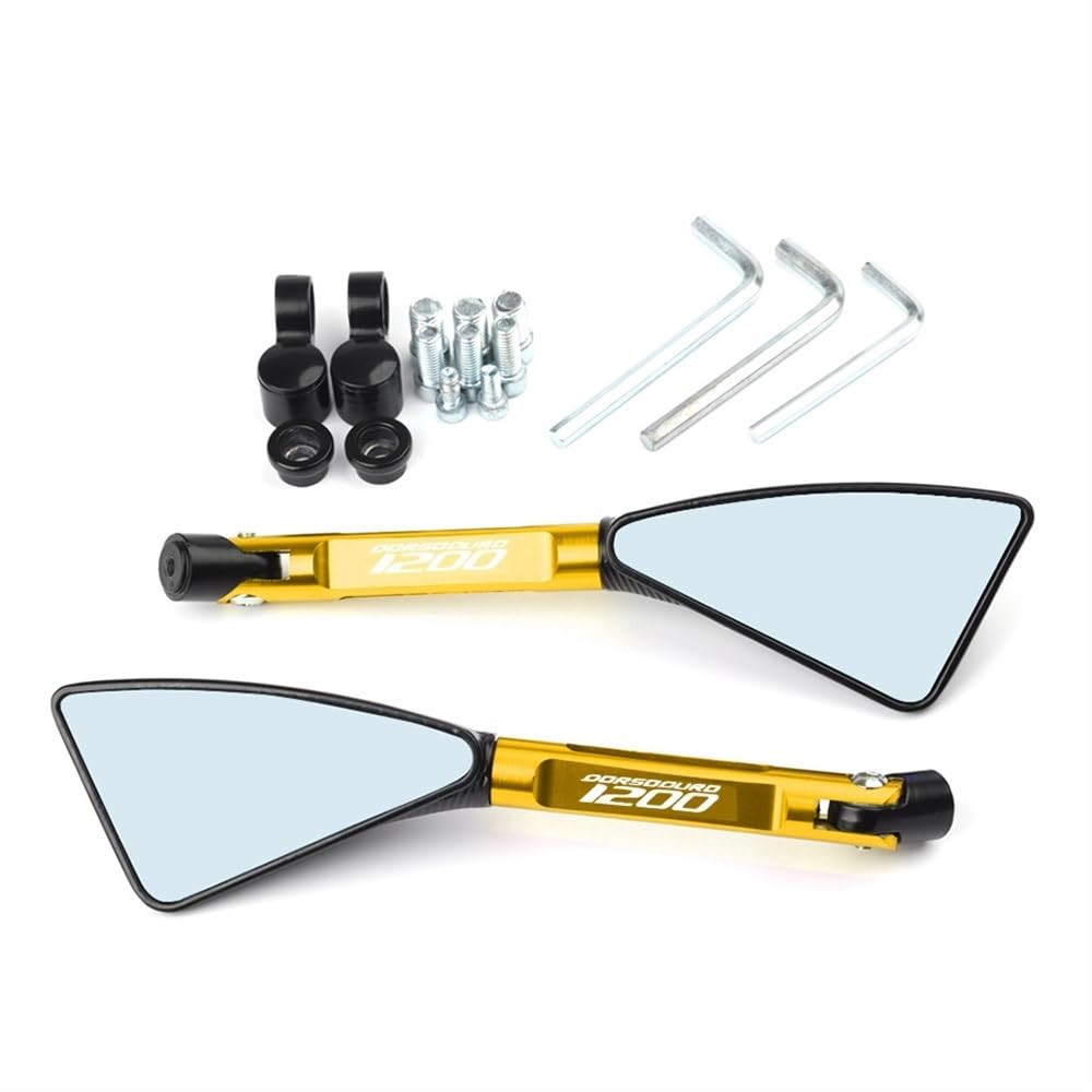 Espejo retrovisor lateral con adaptadores de 8mm y 10mm para Aprilia DORSODURO 1200 oro