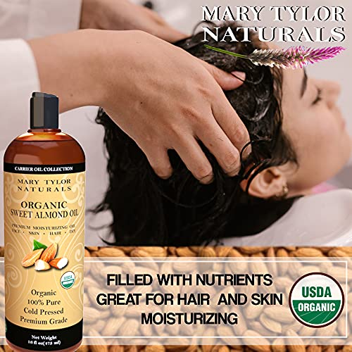 Mary Tylor Naturals Cold Pressed, Premium Grade, 100% Pure Usda Organic Sweet Almond Oil Large, 16 Oz #TOP6