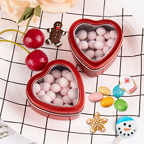 YiliYa 6 Stück Kerzendosen, Kerzen Dosen, Kerzenbehälter Kerzengläser Runde Kerzengläser Schraubdeckel Metalldosen für Kerzen, DIY, Handwerk, Schmuck, Kosmetik DIY-Kerzenherstellungszubehör（Herzform）