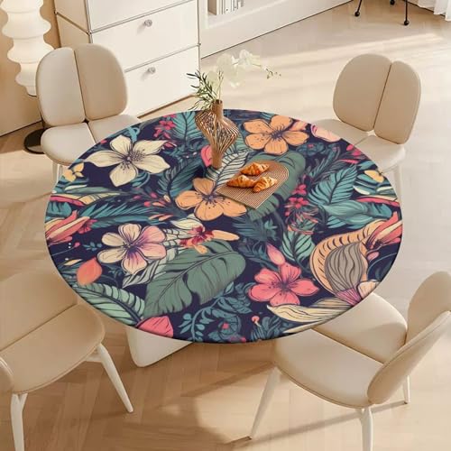 Nappe ronde lavable anti-vent pour table intérieure et extérieure - 7