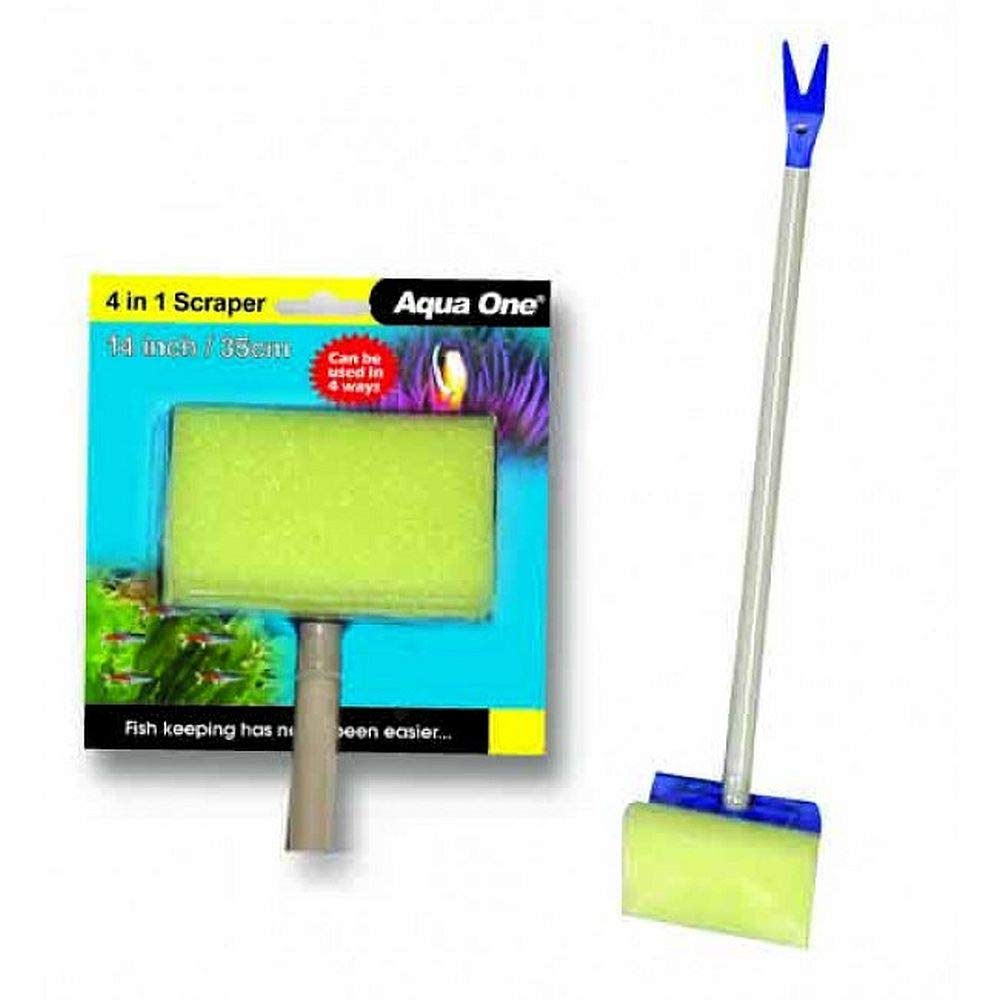 Aqua One Aquarium Glass Scraper 4 in 1 14"/35cm