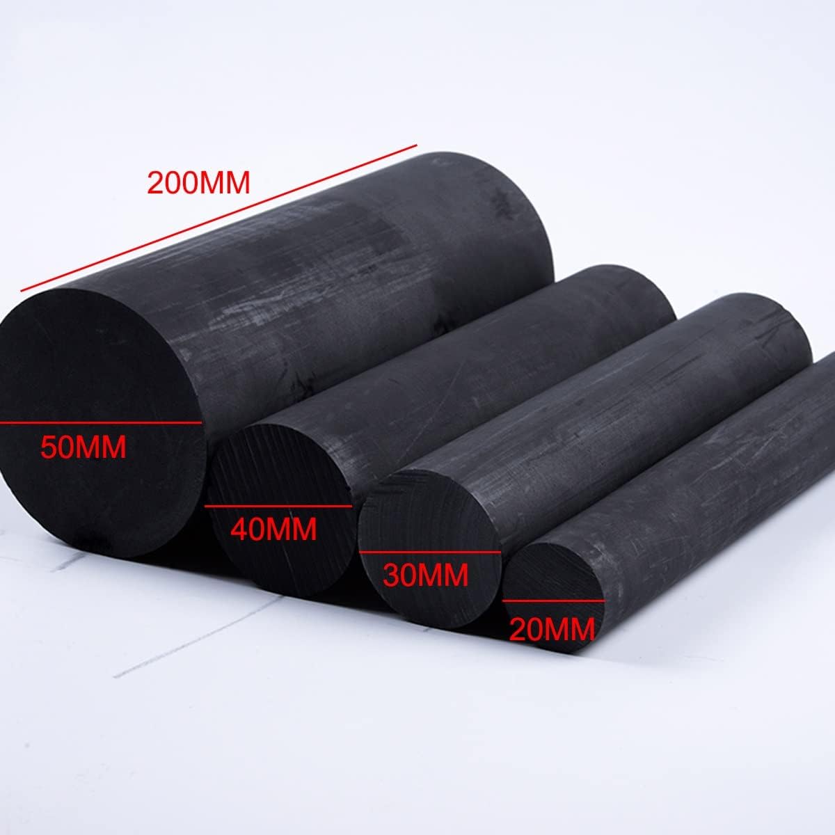 Graphite Rod Carbon Rod Electrode Conductive Rod, High Hardness, Corrosion Resistance, Wear Resistance, Length 200mm, Diameter 20mm-100mm (Size : 50mm*200mm)