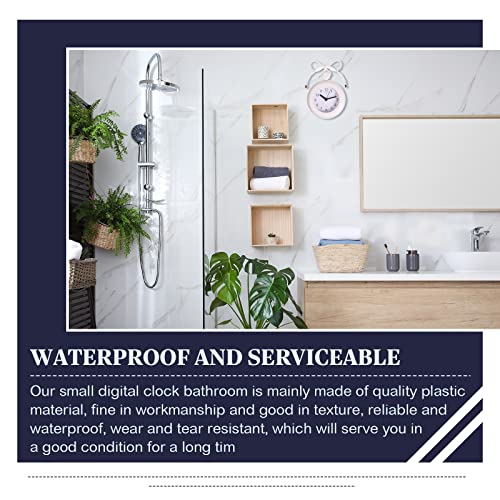 Bathroom Hanging Clock White Shower Wall Clock Water Resistant Clock Rope Hanging Waterproof Clock Small Digital Clock Bathroom With Easy Reading Clock Face For Bathroom Pool Supplies #TOP5