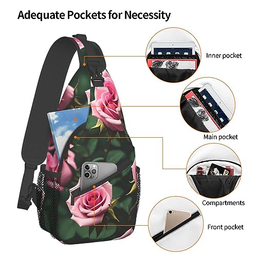 Mochila tipo Sling con diseño floral Pink Rose miniatura 4