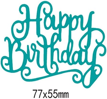 Zonfer Happy Birthday Words Metal Cutting Dies Stencil Template for Scrapbooking Photo Album Embossing Paper Cards Random Style