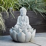 fontana buddha kasanova Fontana decorativa di Buddha luminosa con caratteristica d’acqua per arredo giardini e spa