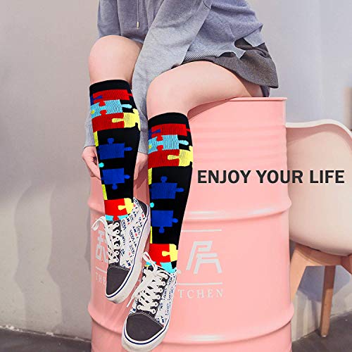 SunFeeling 6 pares de meias de compressão para mulheres e homens para circulação – melhor suporte pa