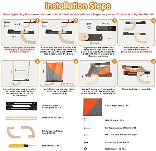 Miniatura 6 de DESCIGH Percha para ventana de gato, asiento para ventana de gato para interior, hamaca para gato con marco de madera y acrílico para gatos grandes,