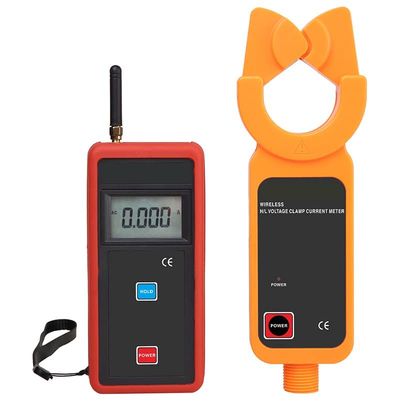 Current Meter Tester High Low Voltage Current Measurement Instrument Wireless H/L Voltage Clamp Meter with Range 0mA to 1200A Resolution 1mA CT Size Φ48mm 4 Digital LCD Display