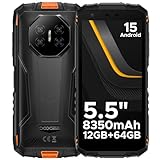 DOOGEE Fire 3 Rugged Smartphone Android 15, UNISOC SC9863A, 5.5" IPS HD+ Display, 8350mAh Telefono Indistruttibile, 12GB+64GB/2TB, 13MP+8MP Telefono Rugged, Widevine L1/Face Unlock/NFC- Arancio
