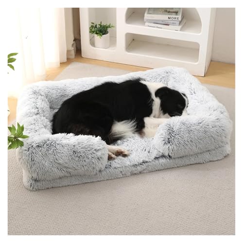 Lit carré pour chien ou chat taille M panier rembourré gris clair taille S - 3