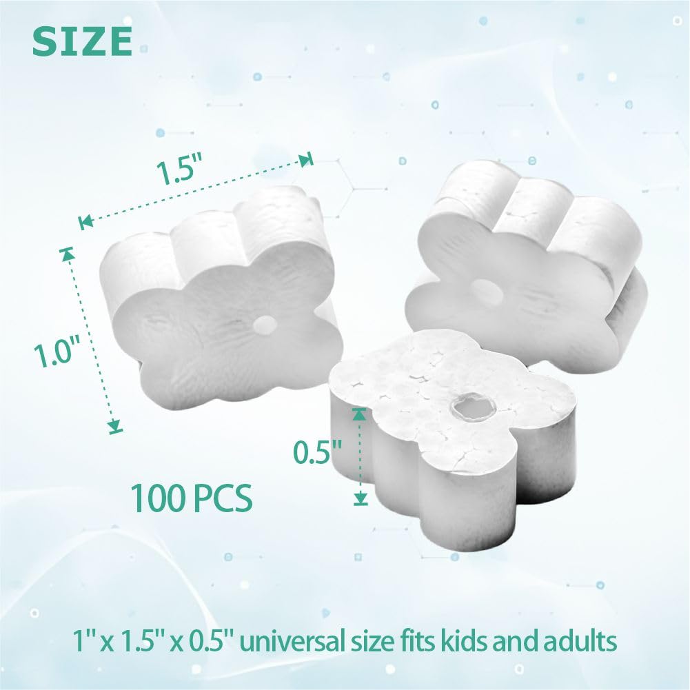 100 piezas Bloques de mordedura dental desechables - Abridor de apoyos de boca de espuma EPP para niños y adultos