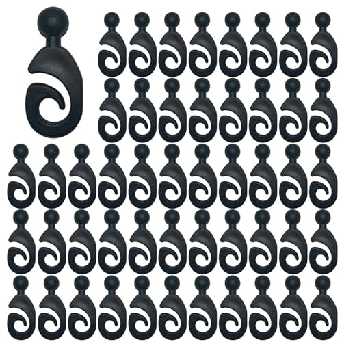Pavillon-Vorhanghaken, 50 Stück, Netz-Pergola-Ringe, rostfreie Kleiderbügel für den Innen- und Außenbereich, ABS-Material für Zaunpflanzen, Vorhänge, Haus und Garten, Zubehör für Terrasse