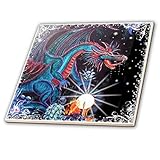 3dRose ct_3843_4 Dragon Majick of The Opal 2-Ceramic Tile, 12'