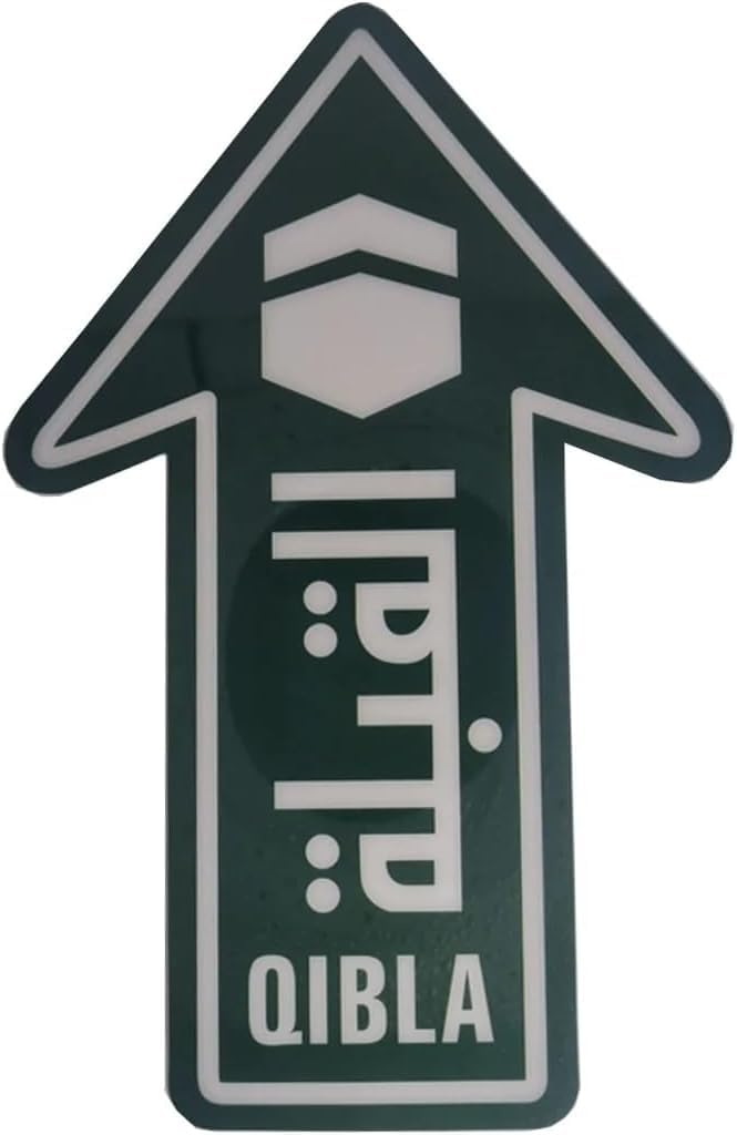 Pcs Qibla Direction Sign Sticker to Indicate Qibla Direction in Prayer Rooms | Islamic Decal (Green)