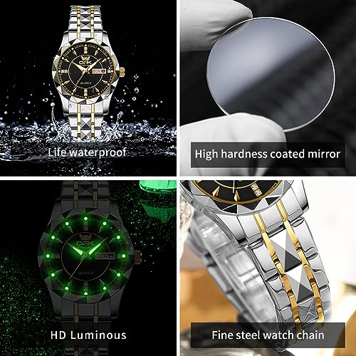 Image of OUPINKE Mens Watches Automatic Skeleton Mechanical Watches for Men Self Winding Luxury Fashion Leather Strap Steampunk Style Luminous Waterproof Men Wrist Watches