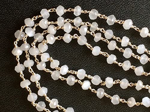 Chaîne en pierre de lune blanche et argent 925 véritable pour haute joaillerie