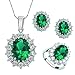 Produktbild Outflower. Luxus große Edelsteinring / Halskette / Ohrringe Set Damenschmuck Brautschmuck Set Brautschmuck Brautschmuck Set 1 grün