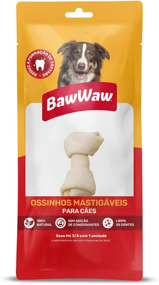 Osso Nó Baw Waw para cães nº 3/4 com 1 unidade