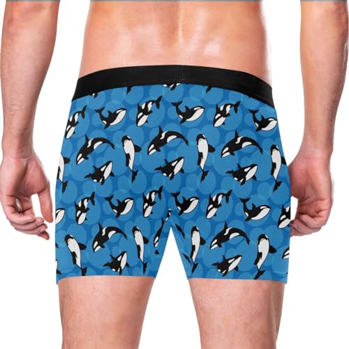 Men's Killer Whale Orca Boxer Briefs Underwear Fly Front 3D Pouch Comfy Stretch, Medium3