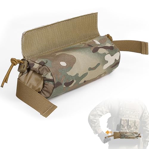 USUAUU IFAK Micro Trauma Medical Roll-Up Dangler Pouch, First Aid Kit for IFAK Trauma Kit, Plate Carrier Accessory Drop Pouch for Belt, Tactical Vest and Chest Bag
