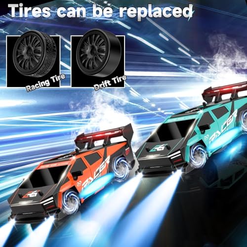 Image of Teesla Remote ControlledCar Drift, 1:24 RC Drift Car, 25 km /h, 4WD, 2.4 GHz Remote Controlled Racing Car, with LED Lights, Racing Toy, Birthday Gifts for Children from 8 Years