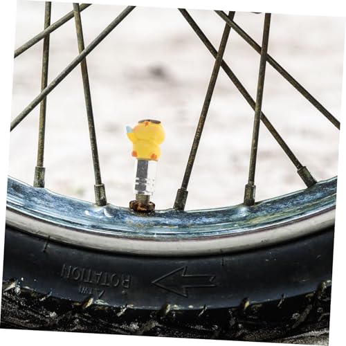 Tapones divertidos para válvula de neumáticos con diseño de pato para accesorios de bicicleta ciclismo resistente de goma miniatura 5