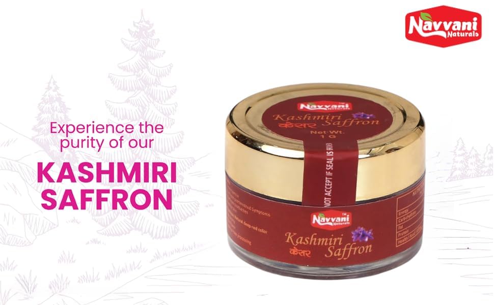 Image of Pure Original Kashmiri Saffron /Kesar /Kumkuma Kashmiri Keshar for Cooking, Pooja & Skincare | Rich Aroma & Long Threads (1 gram) (1)