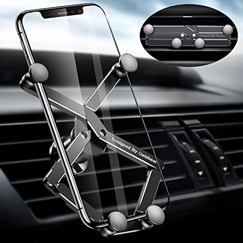 OATSBASF Car Phone Mount, Hands Free Phone Holder, Gravity Air Vent Car Mount, Suitable for Mobile Phones Under 7 inches (Black) Cover