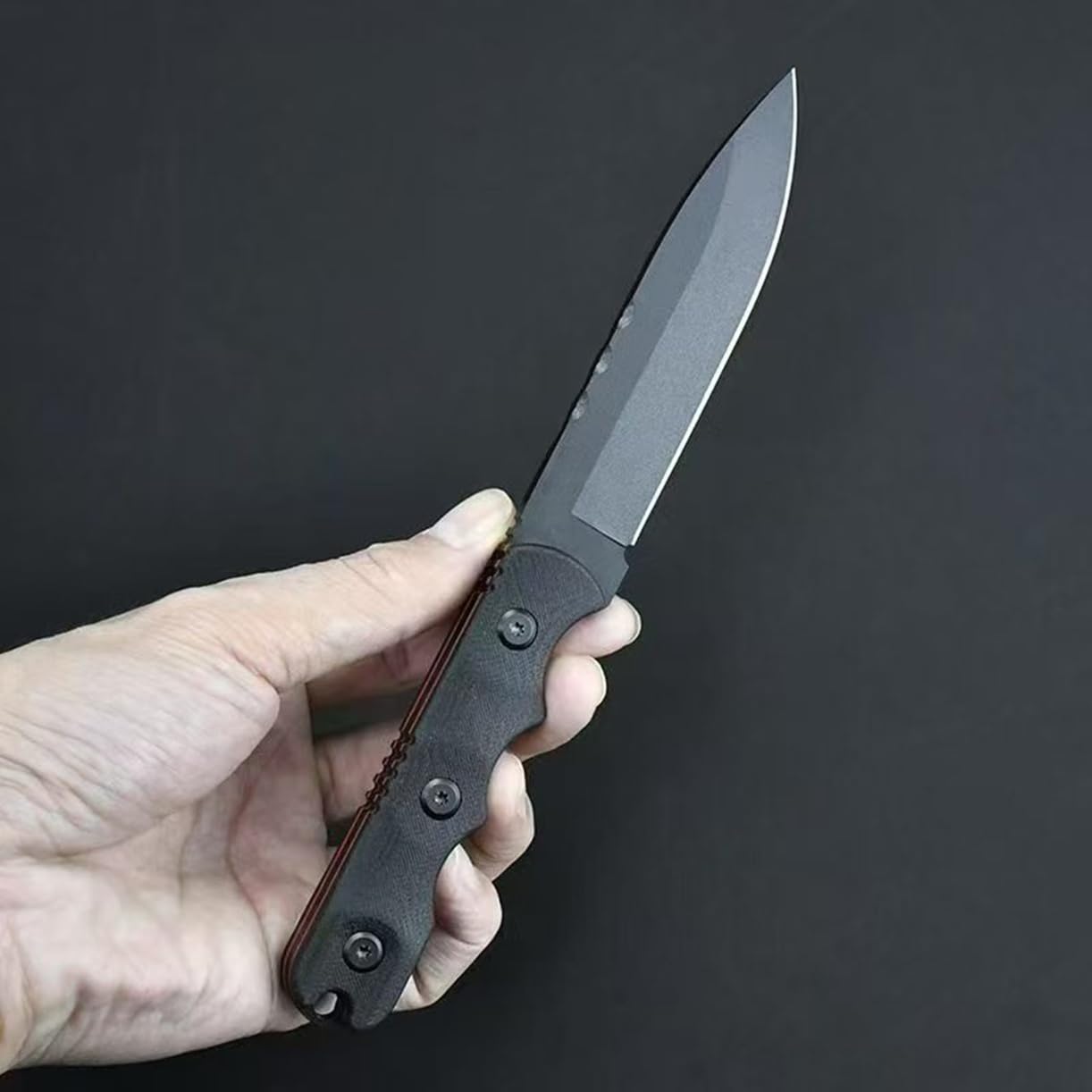 Generico TEERMA AS1 Forgiatura integrata fixed blade Coltello multiuso, Utilizzato principalmente per campeggio, caccia, pesca, esplorazione della giungla, escursionismo