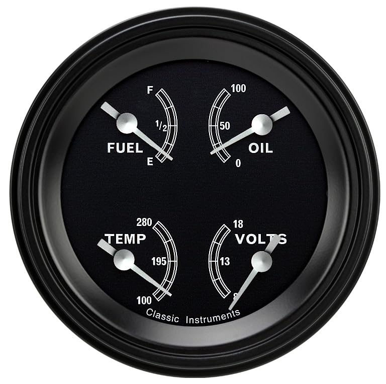 Classic Instruments TR76BLF Traditional 3In Quad Gauge 240-33