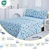 Viviland 3 Pieces Boys Blue Ocean Twin Sheet Set - Soft Microfiber Fitted Flat Sheets & Pillowcase - Blue Ocean Whales, Sea Turtles, Marine Organisms Bedding Sets - for Kids & Toddlers #2
