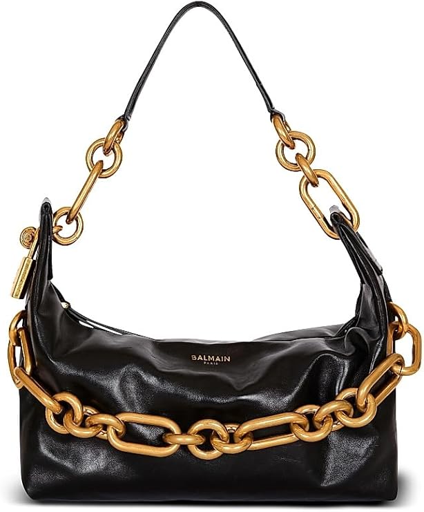 Balmain Medium Sync Chain-Link & Leather Shoulder Bag Balmain Medium Sync Chain-Link & Leather Shoulder Bag