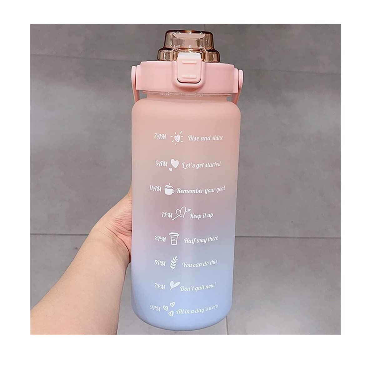 Botella de Agua Deportiva Botella De Agua De 2000ml Con Pegatina 3D, Botella De Bebida Portátil De Jugo De Té De Bicicleta De Viaje Deportivo De Plástico Botella Termica ( Blue : Gradient C , Size : 2