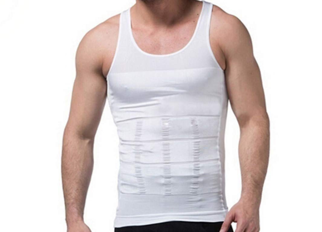 Canottiera Collant da Uomo - Strato Base a Compressione - Canotta Sportiva per Muscoli Modellanti - Addome Addominale Sottile