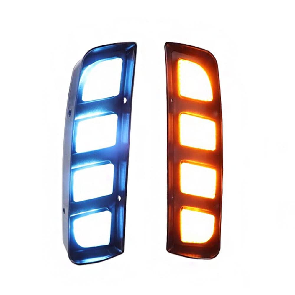 Riloer Flowing Sequential Amber Turning Signal Lamps, LED Car DRL Daytime Running Light, Compatible with Honda Civic 2016-2020, Waterproof Ambber Blue Driving Light, White & Yellow