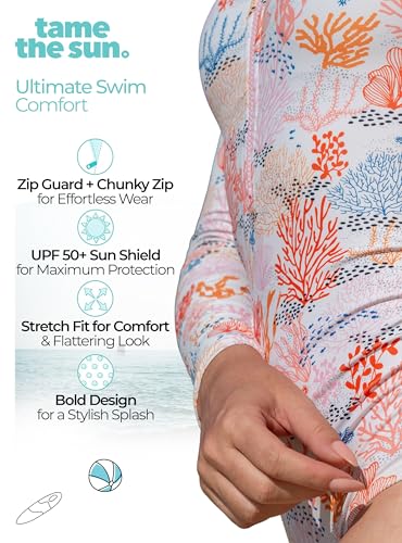 Tame the Sun Long Sleeve Swimsuits for Women - One Piece Tummy Control, UPF 50+ Bathing Suit - Rash Guard, Zipper Swimwear4